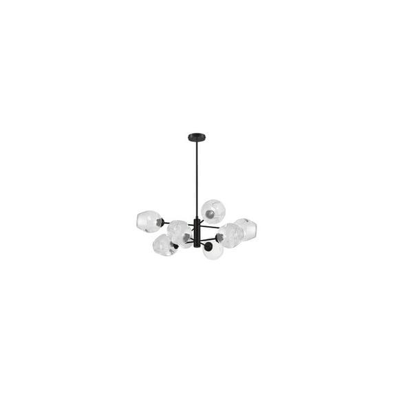 Dainolite ABI-268P-MB-CLR Abii Halogen Pendant, Clear Glass & Matte Black - 8 Light