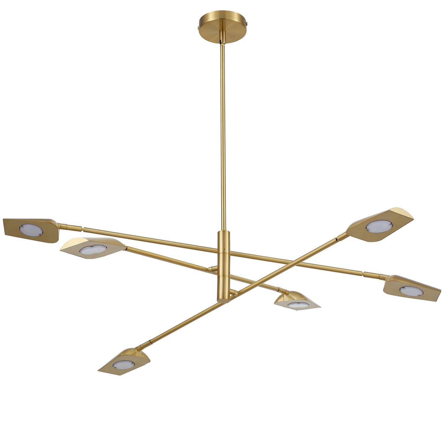 Aged Brass 40" Sputnik LED Chandelier