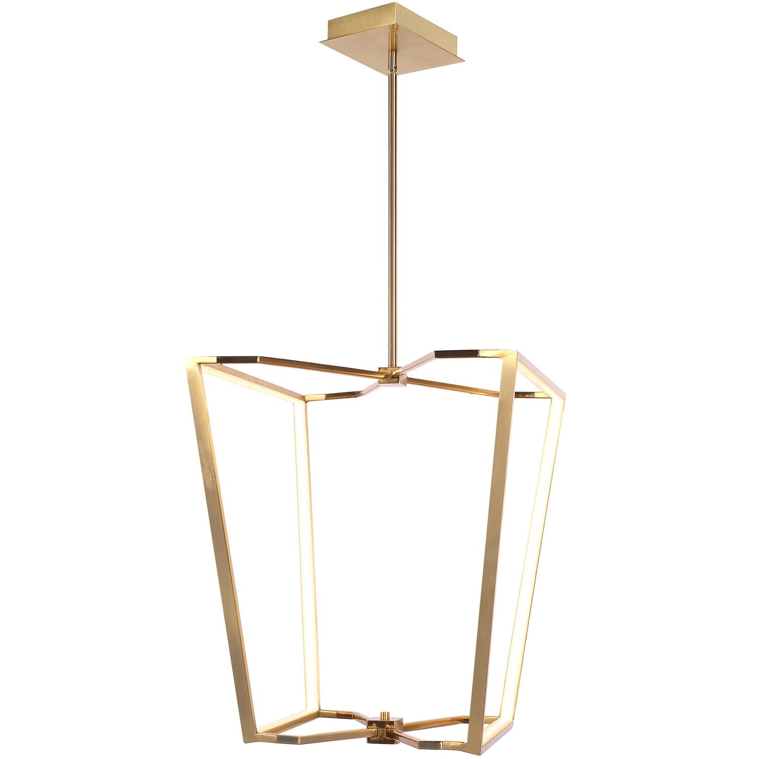 Modern Black Brass 20'' Drum LED Chandelier with Ambient Lighting