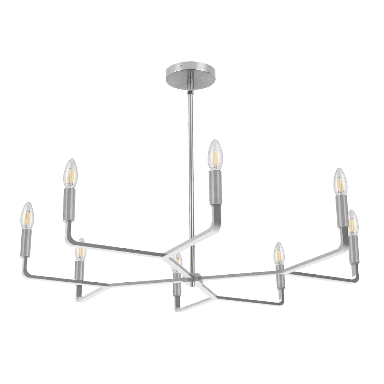 Colette 32" Chrome 8-Light Candle Style Chandelier