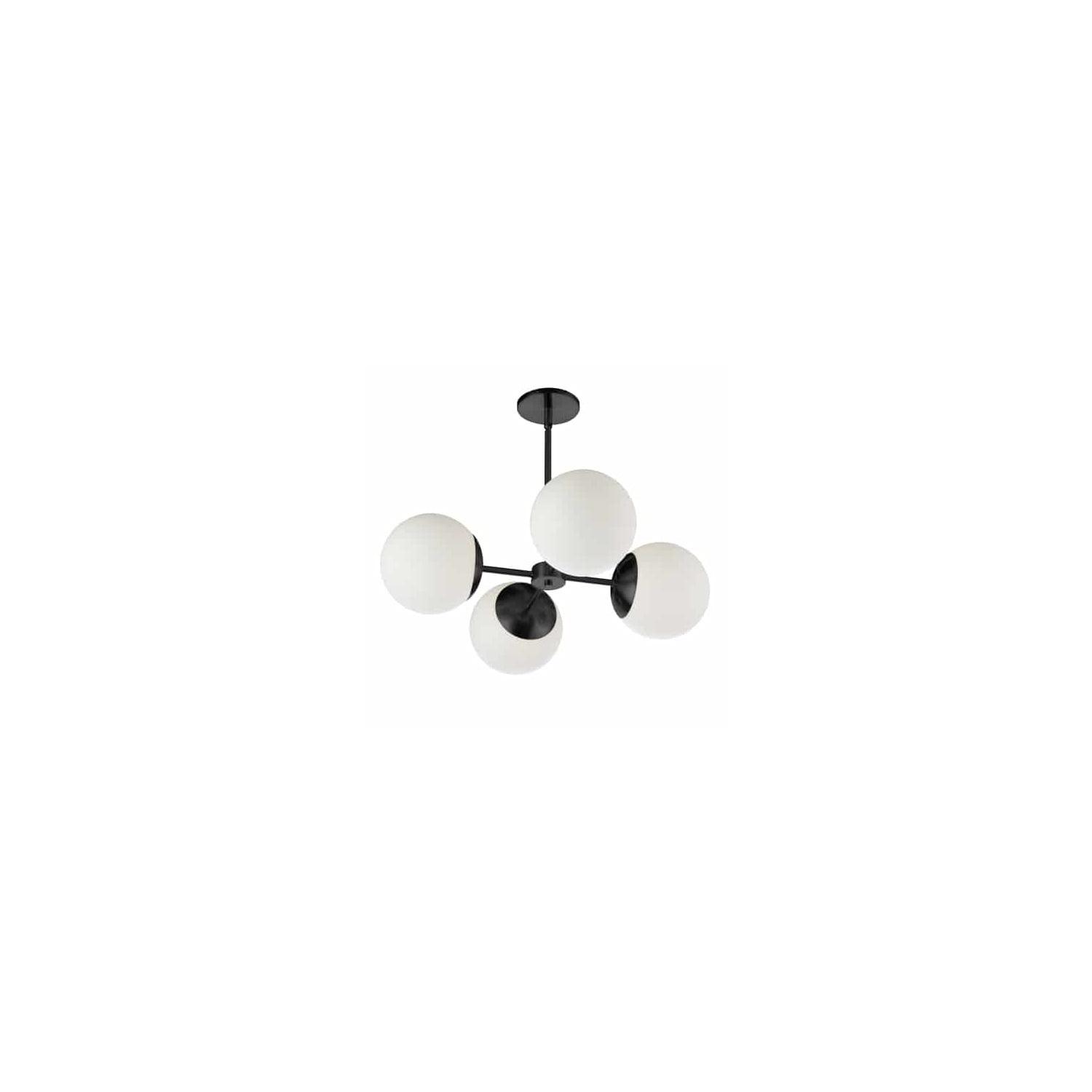 Dainolite  Dayana 4 Light Transitional Matte Black Luxury Globe Chandelier