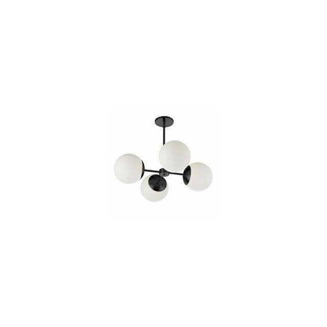 Dainolite  Dayana 4 Light Transitional Matte Black Luxury Globe Chandelier
