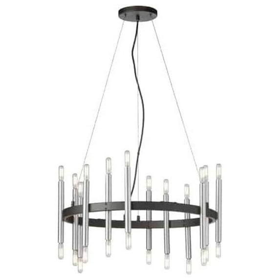 Dainolite - Derry - 24 Light Chandelier-Matte Black/Polished Chrome