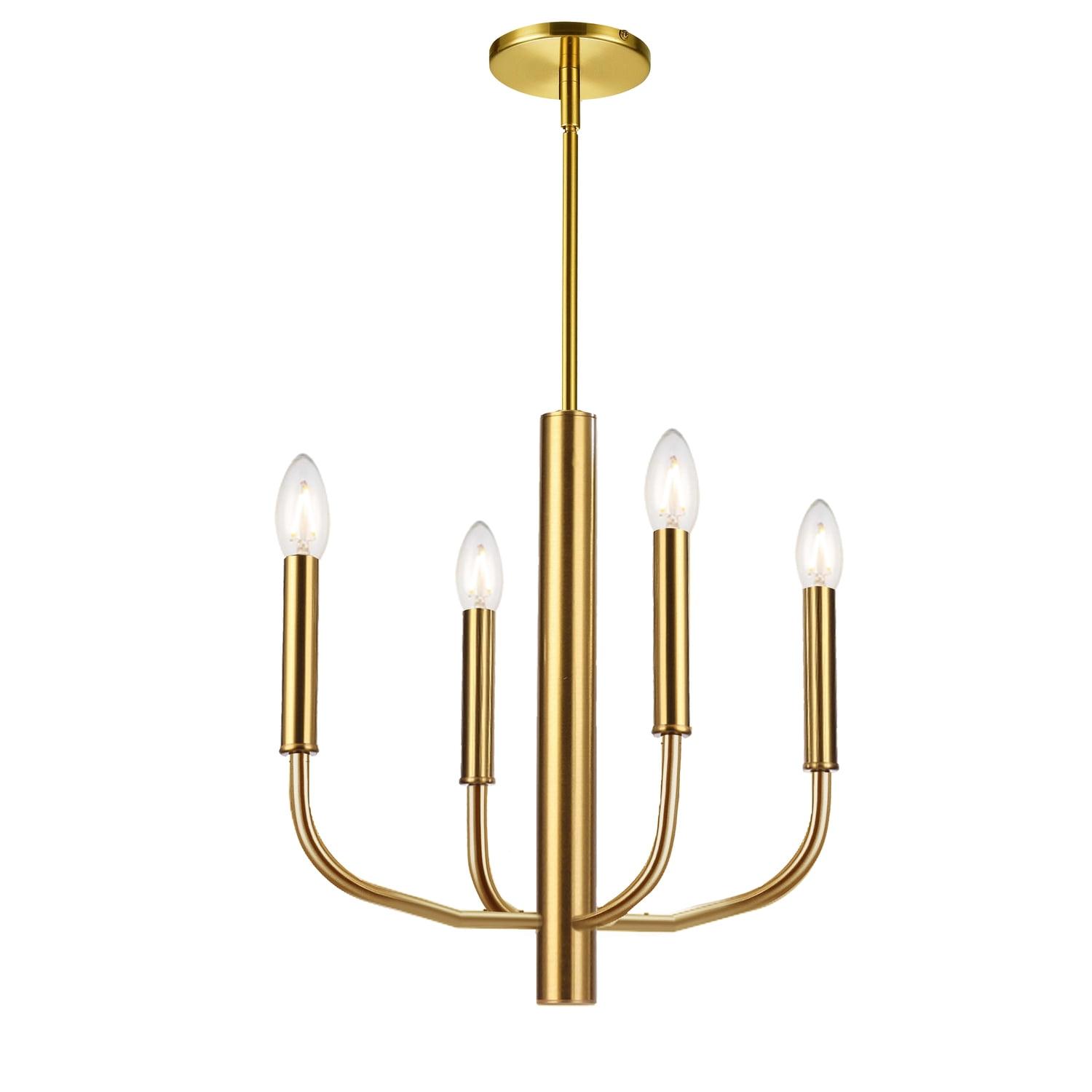 Aged Brass Mini Candle 4-Light Chandelier