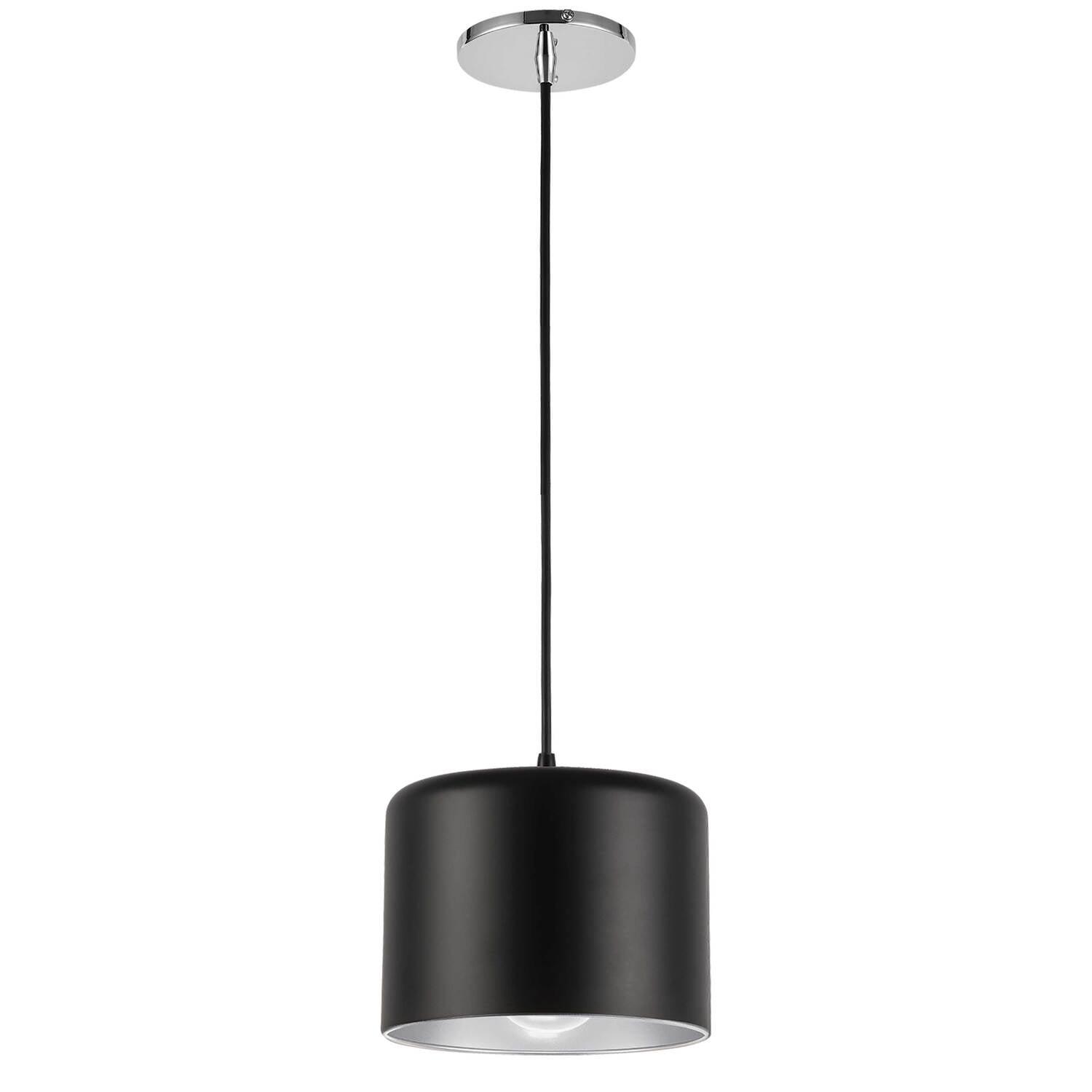 Dainolite - Emilia - 1 Light Pendant-Polished Chrome Finish-Matte Black/Silver