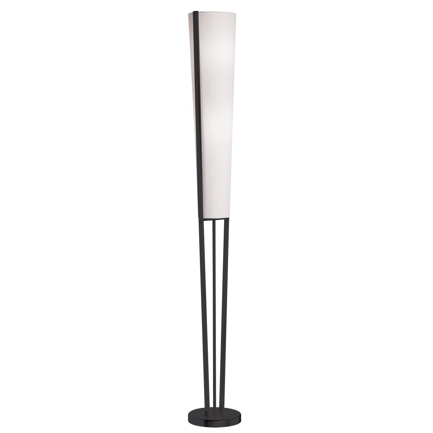 Matte Black Adjustable Modern Floor Lamp with Brown Shade