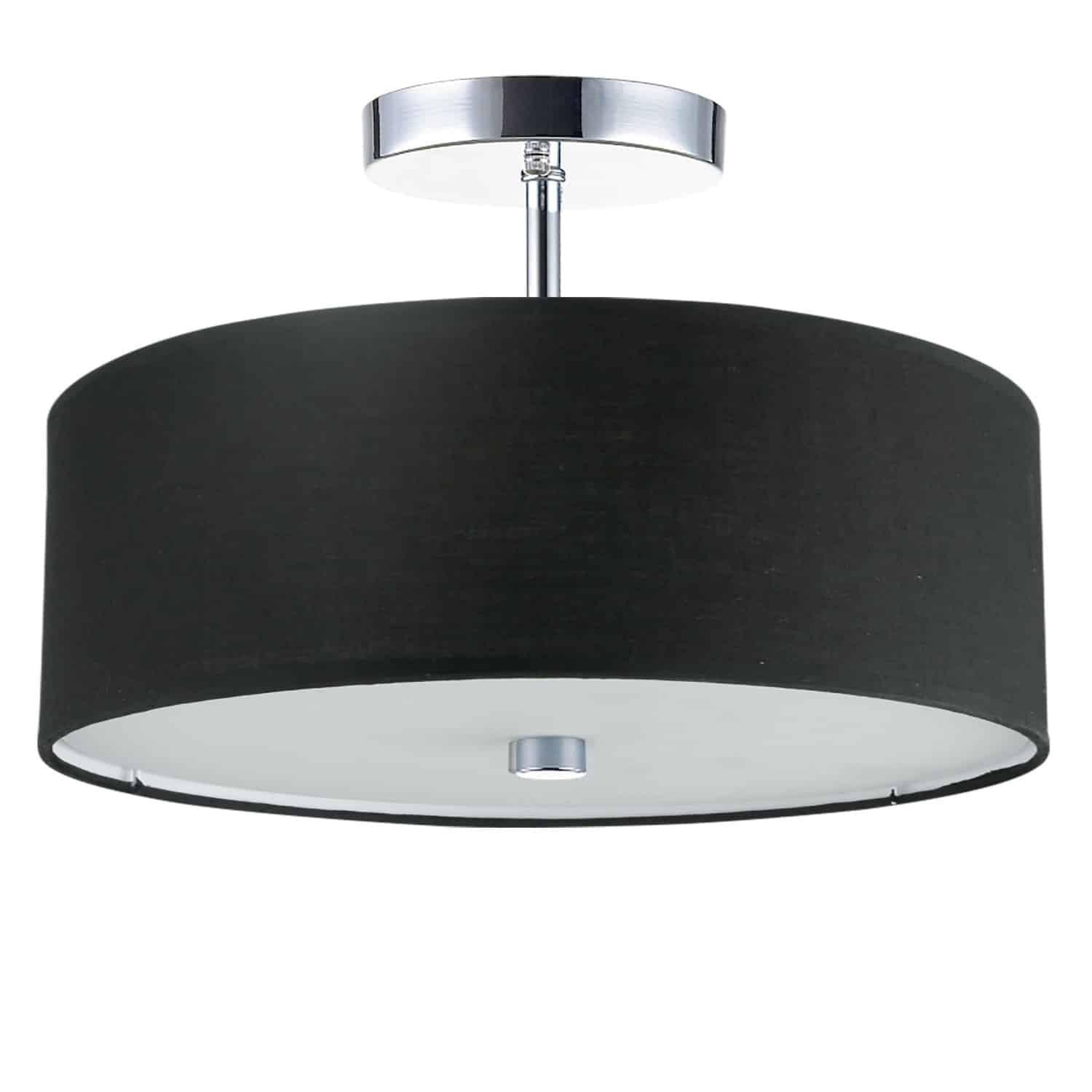 Dainolite - Everly - 3 Light Semi-Flush Mount-Polished Chrome Finish-Black