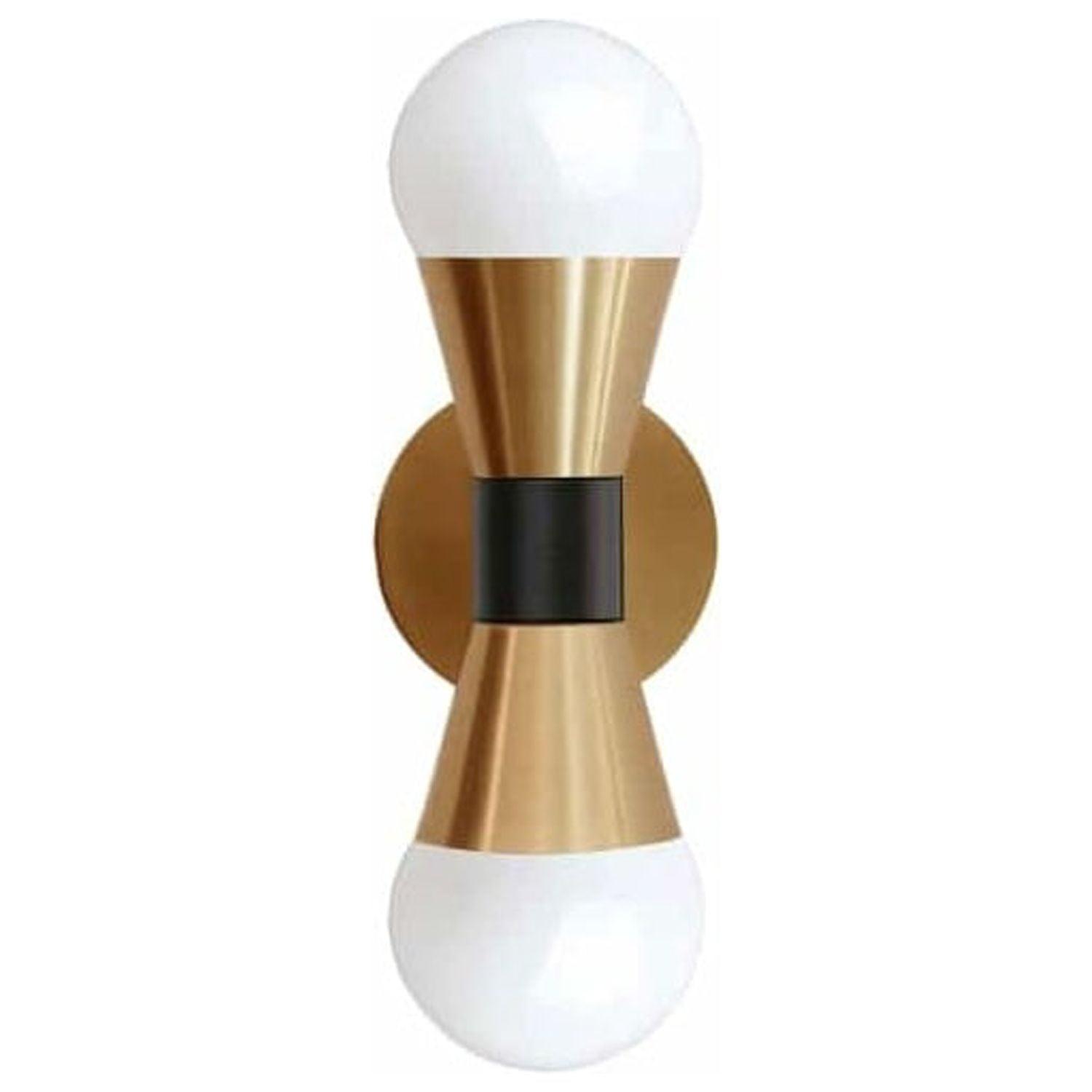 Dainolite - Fortuna - 2 Light Wall Sconce-Aged Brass/Matte Black Finish-Matte