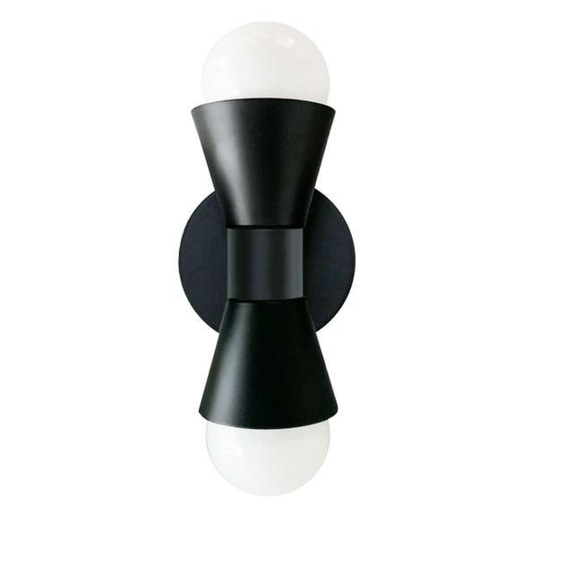 Dainolite - Fortuna - 2 Light Wall Sconce-Matte Black Finish-Matte Black