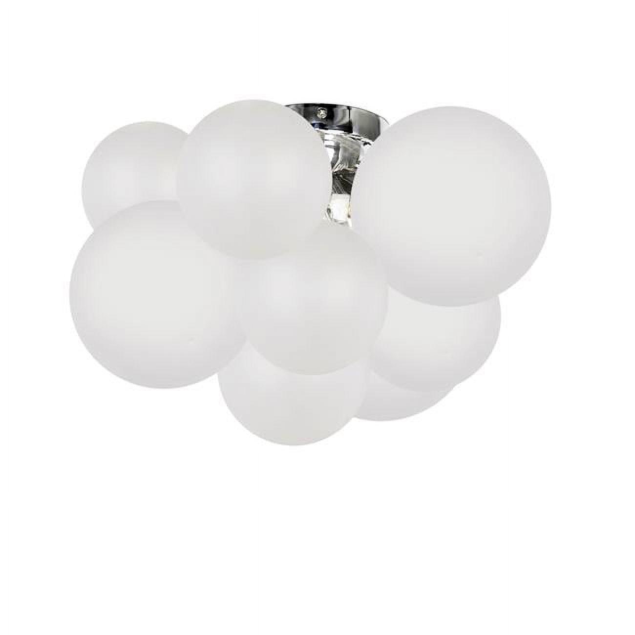 Modern Black and Frosted Glass Globe Ceiling Light