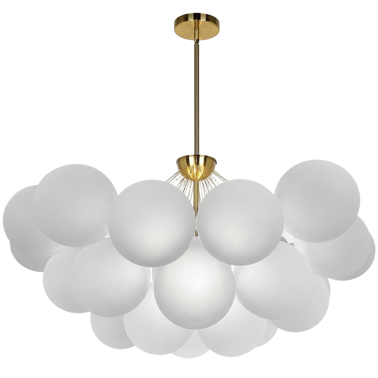 Miles Contemporary 8-Light Black and Brass Globe Chandelier