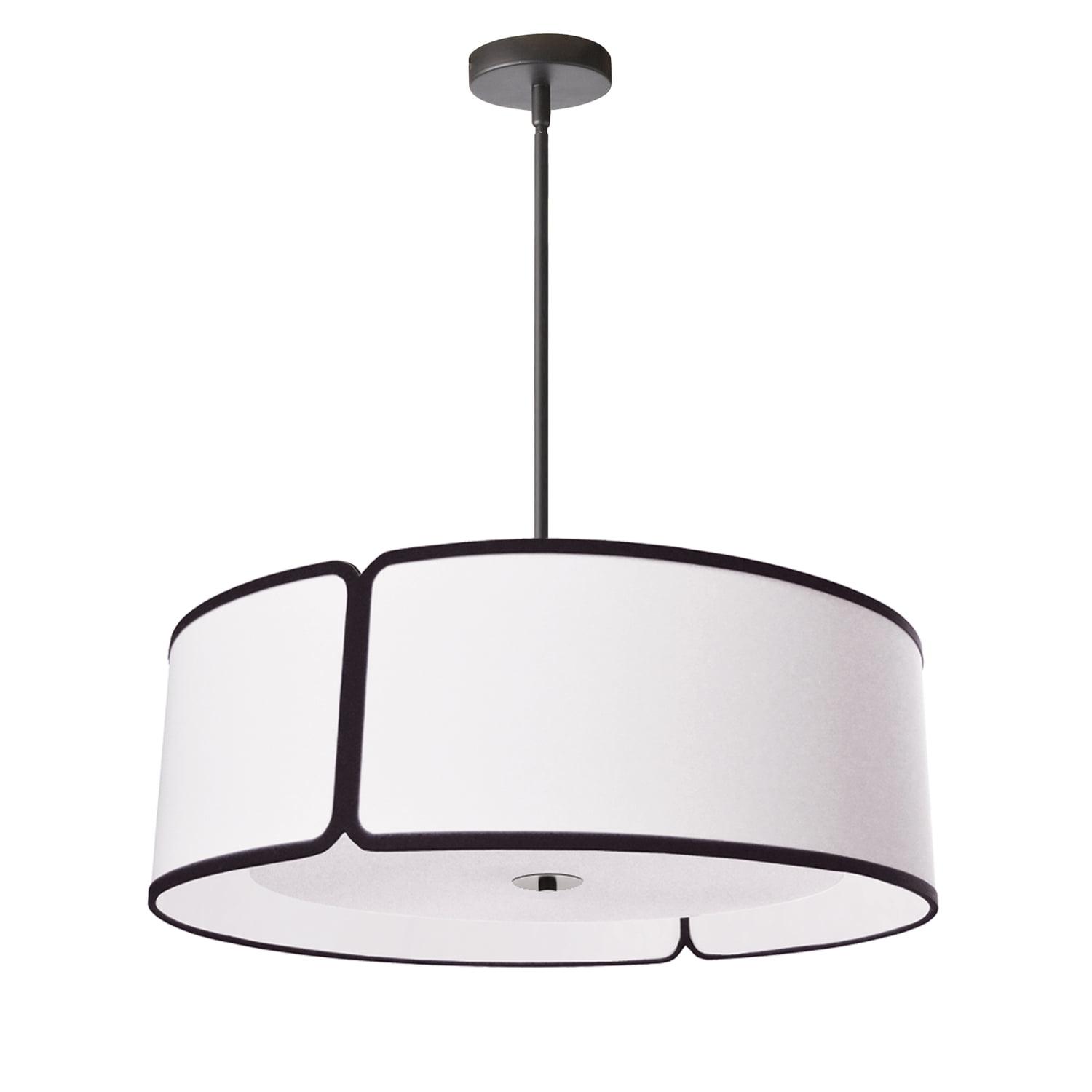 Dainolite - Notched Drum - 4 Light Pendant-Matte Black Finish - Dainolite