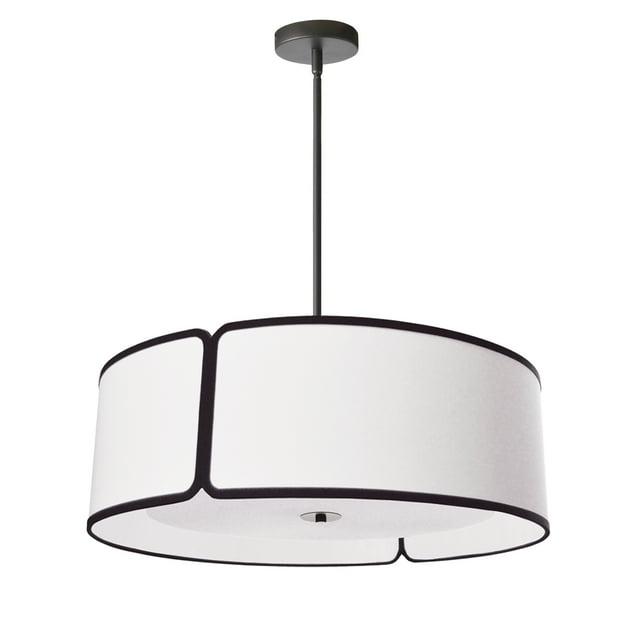 Dainolite - Notched Drum - 4 Light Pendant-Matte Black Finish - Dainolite