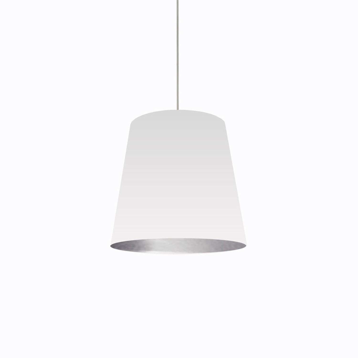 Dainolite - Oversized Drum - One Light Medium Pendant-White/Silver