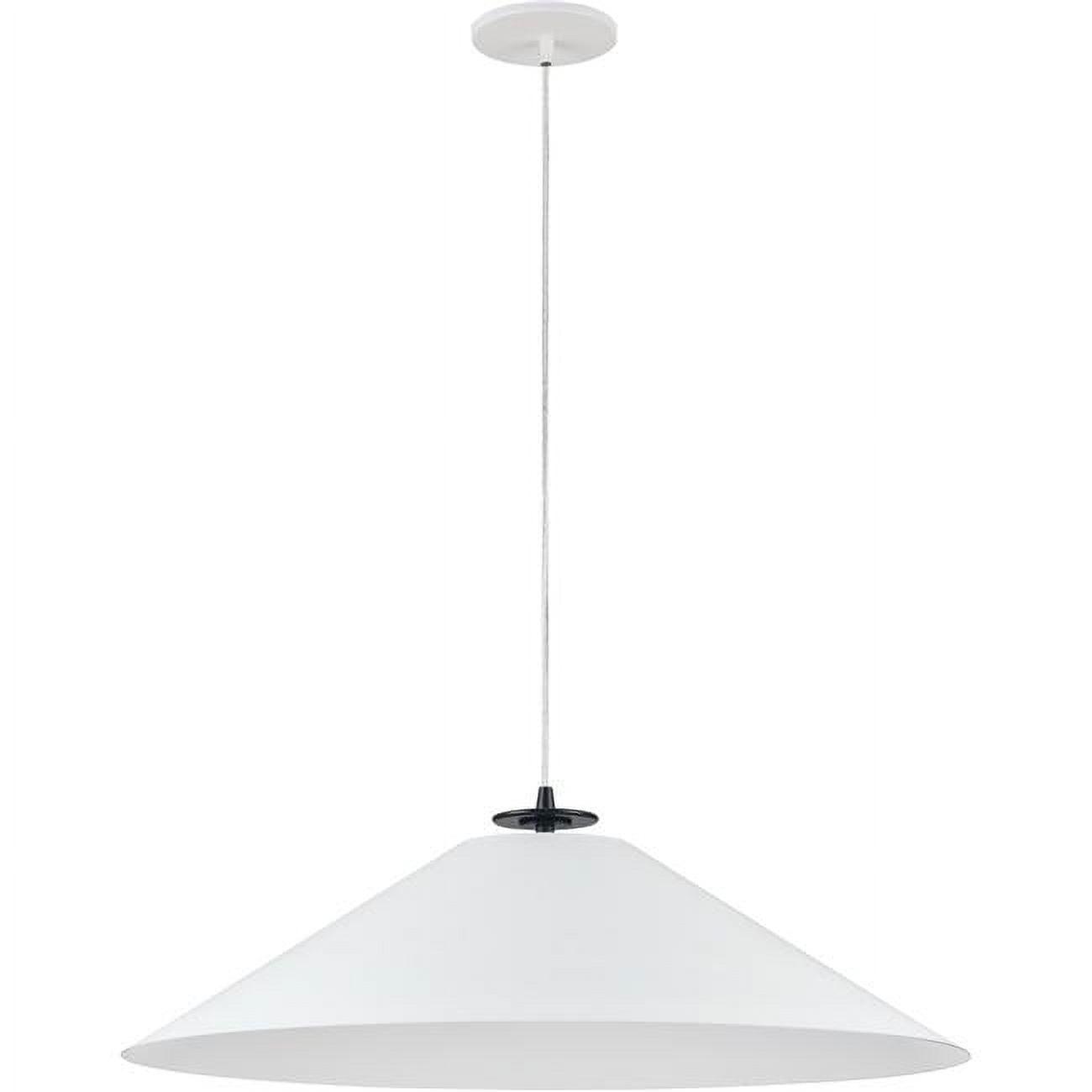 Dainolite PDC-241P-MB-MW 24 in. Prudence 1 Light Incandescent Pendant, Matte Black & White