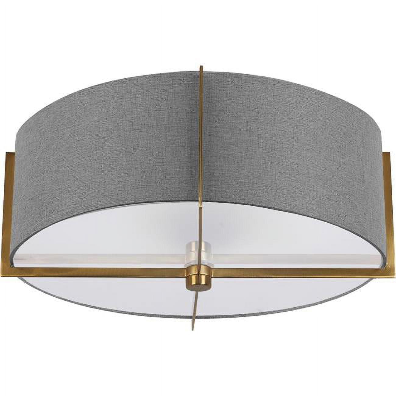 Dainolite Pst-153Sf Preston 3 Light 15" Wide Semi-Flush Drum Ceiling Fixture - Aged Brass