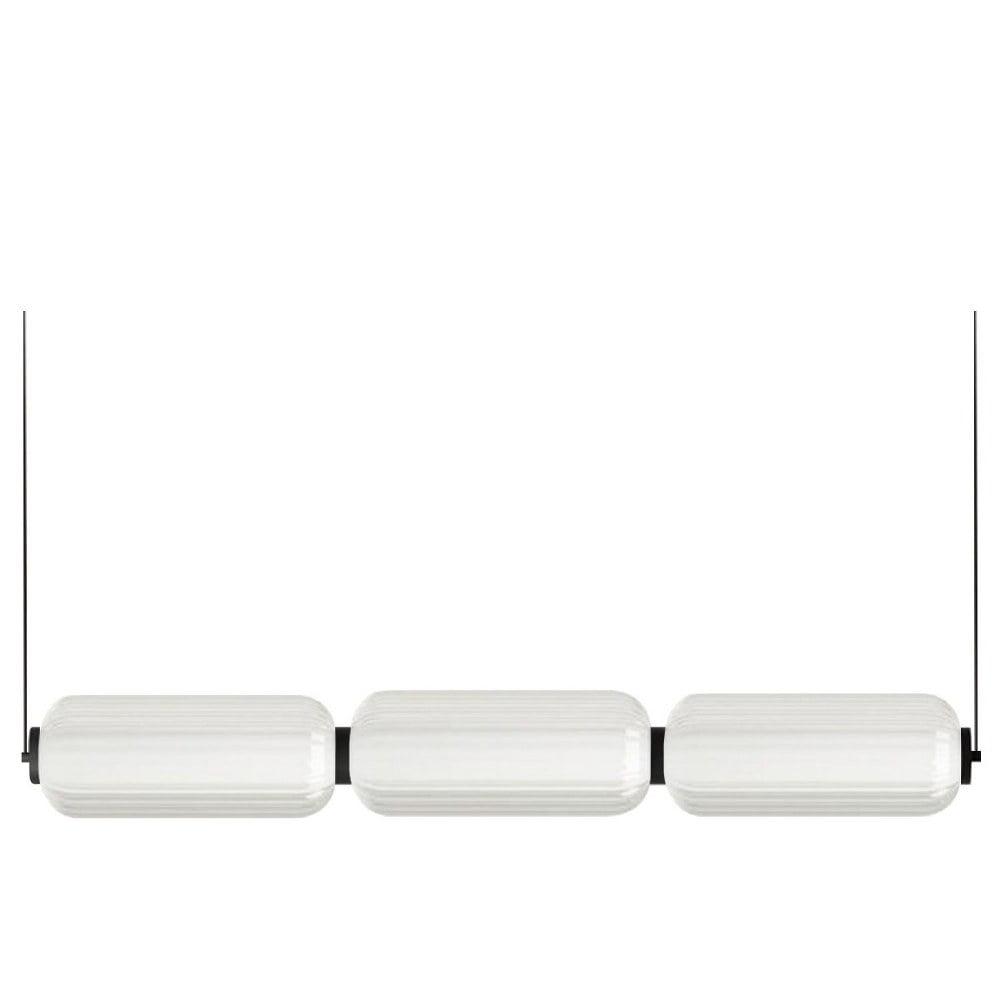 Dainolite RMA-3830LEDHP-MB 30W LED Horizontal Pendant with Clear Fluted Glass, Matte Black