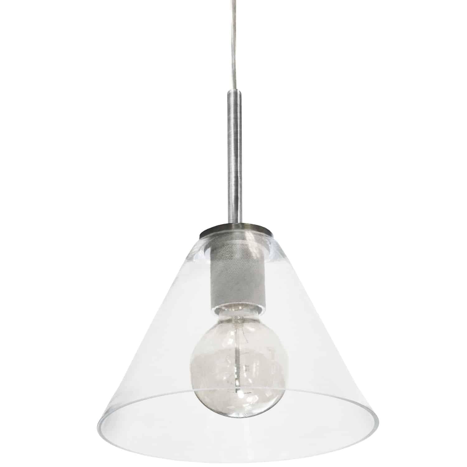 Dainolite - Roswell - 1 Light Pendant with Clear Glass-Satin Chrome Finish