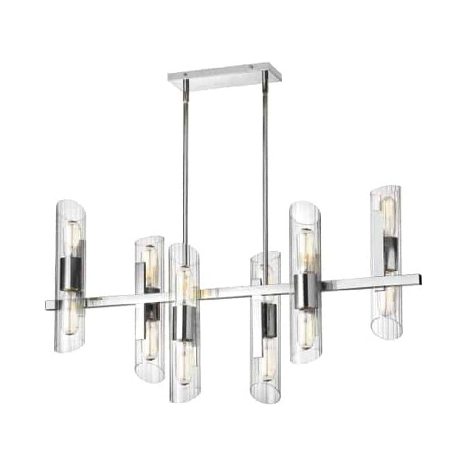 Dainolite  Samantha 12 Light Transitional Clear Luxury Linear Chandelier