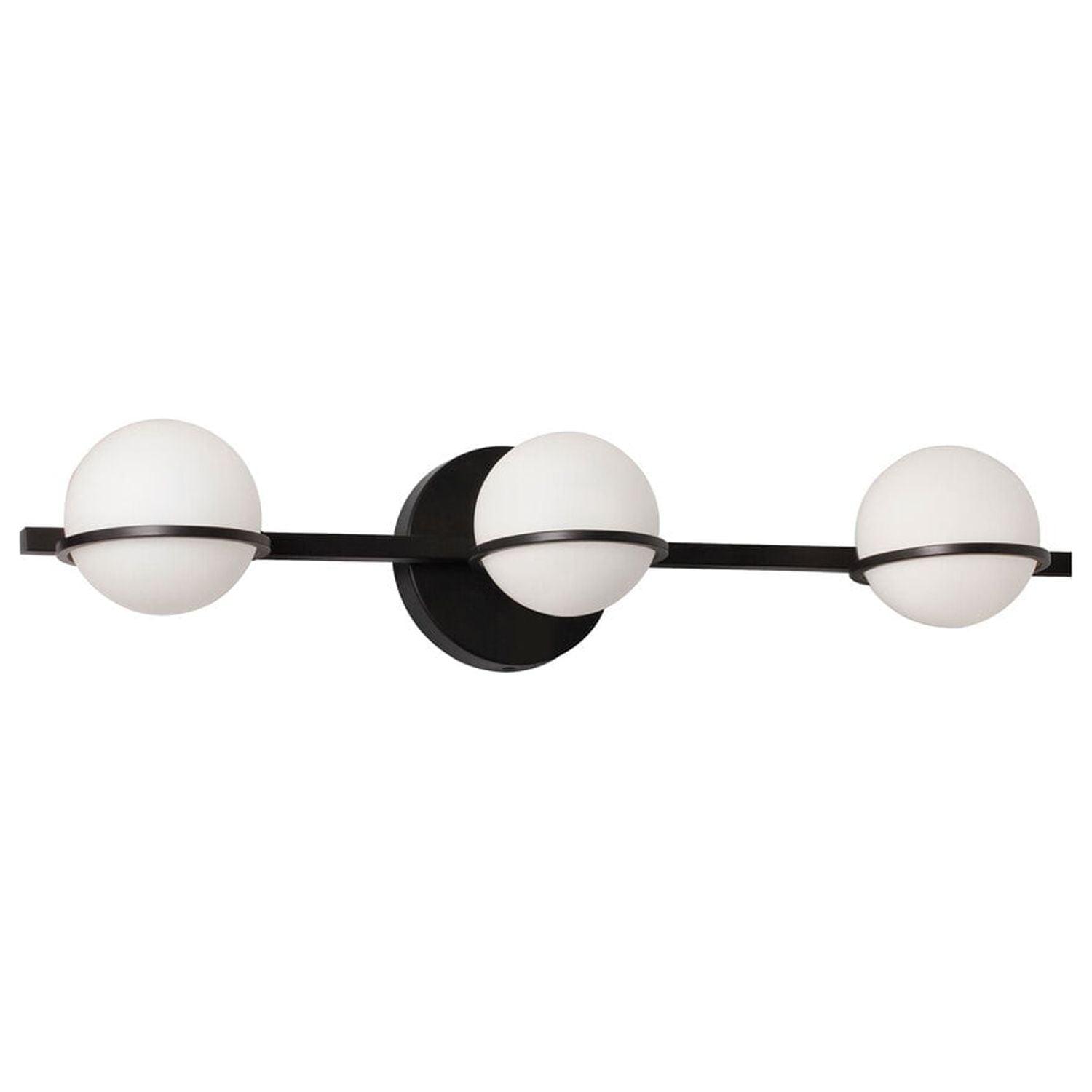 Sofia 23" Aged Brass Modern Vanity Light with Dimmable White Globes