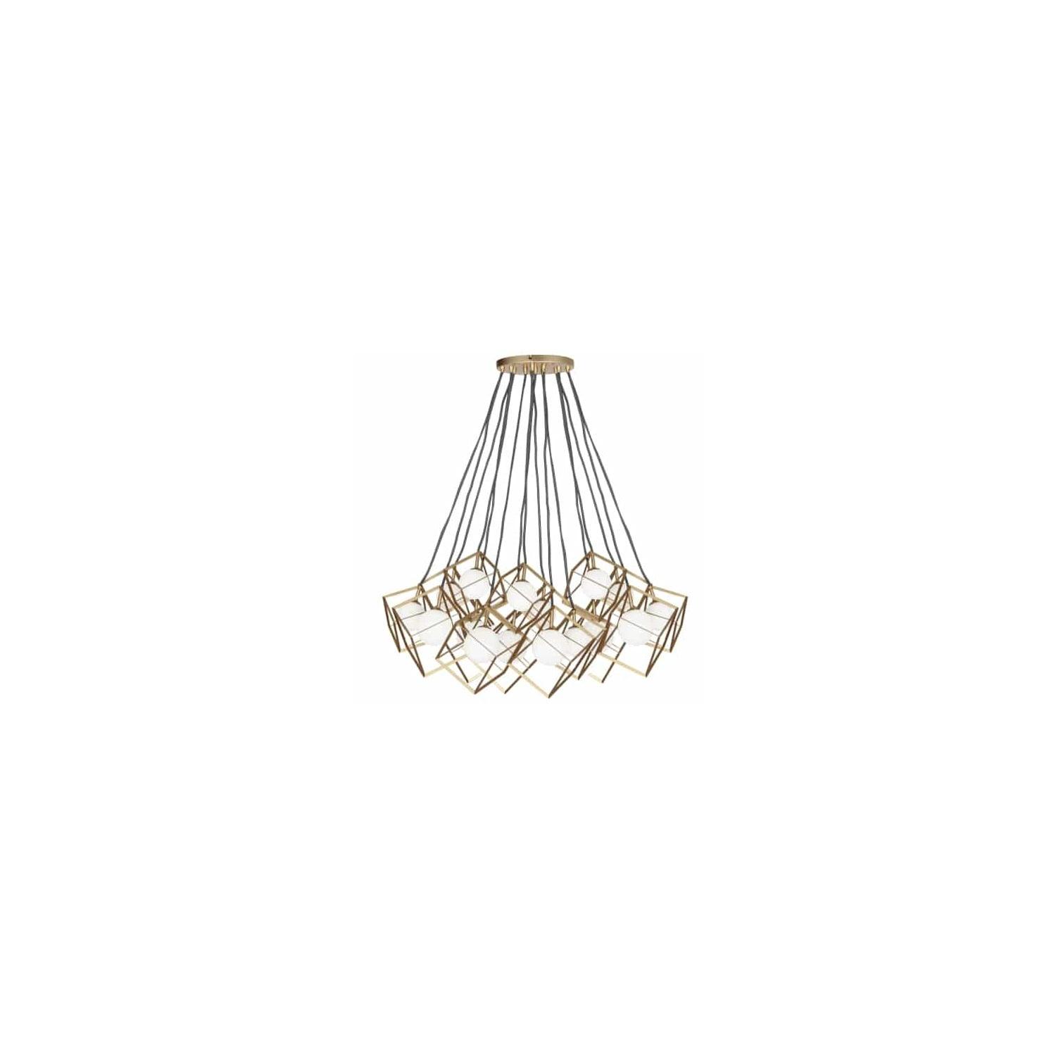 Contemporary Elegance 34'' Gold and White Globe Pendant Light