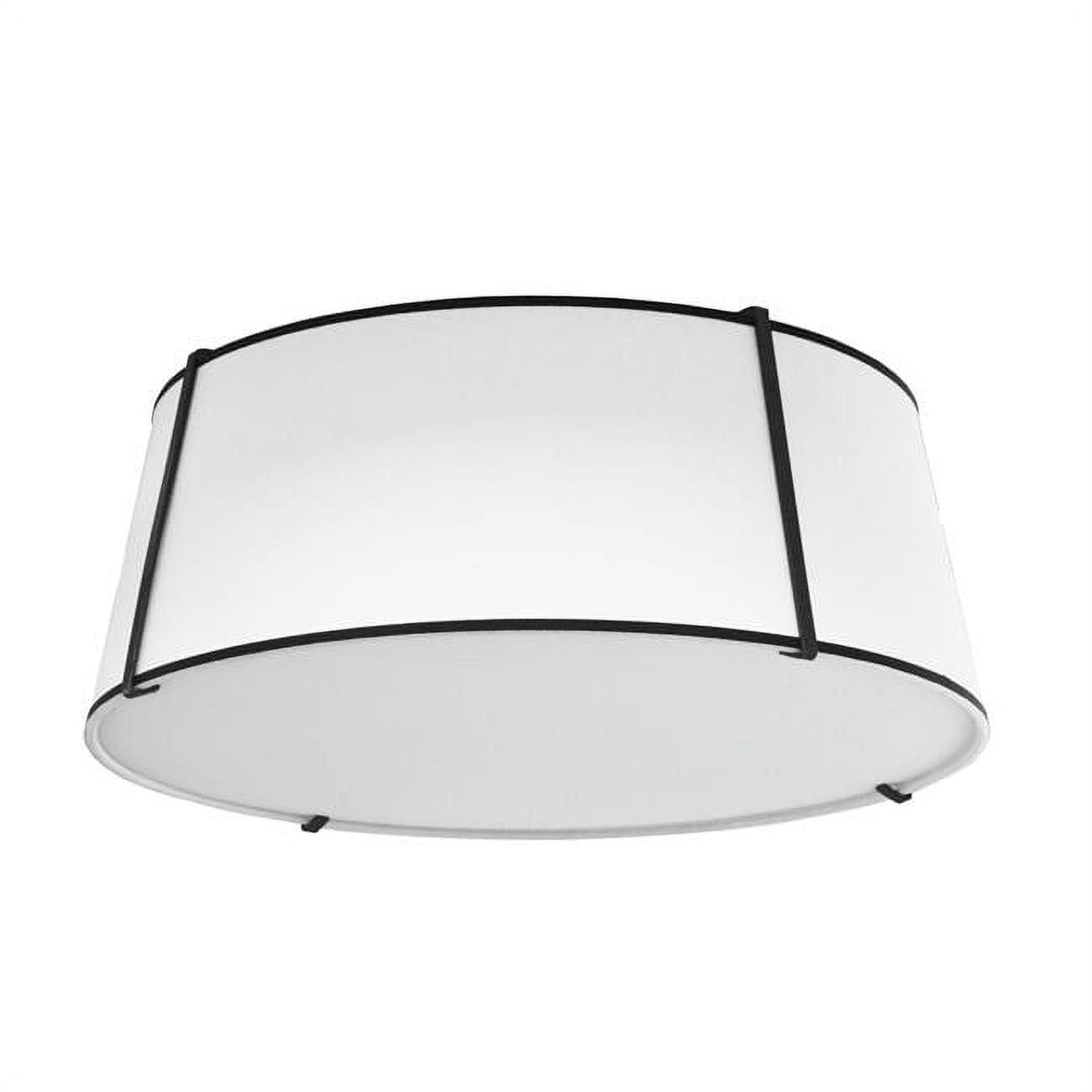 Matte Black Trapezoid Drum Flush Mount with Glass Shade