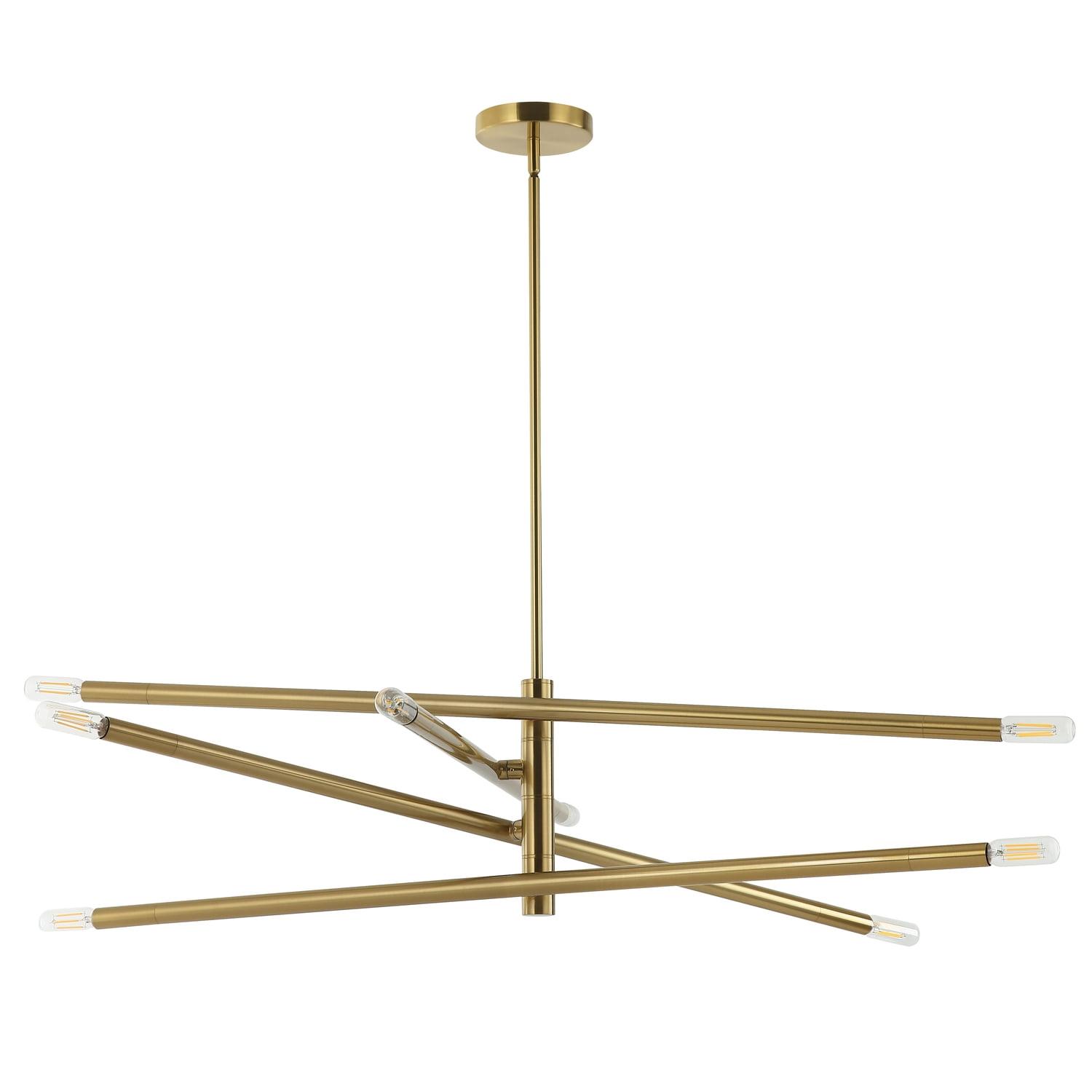 Aged Brass 8-Light Linear Indoor/Outdoor Pendant