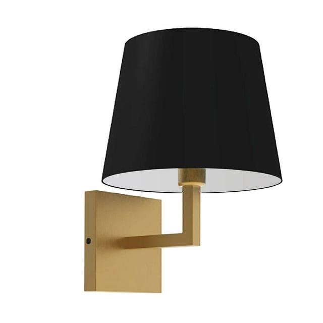 Dainolite - Whitney - 1 Light Wall Sconce-Aged Brass Finish-Black  Shade Color -