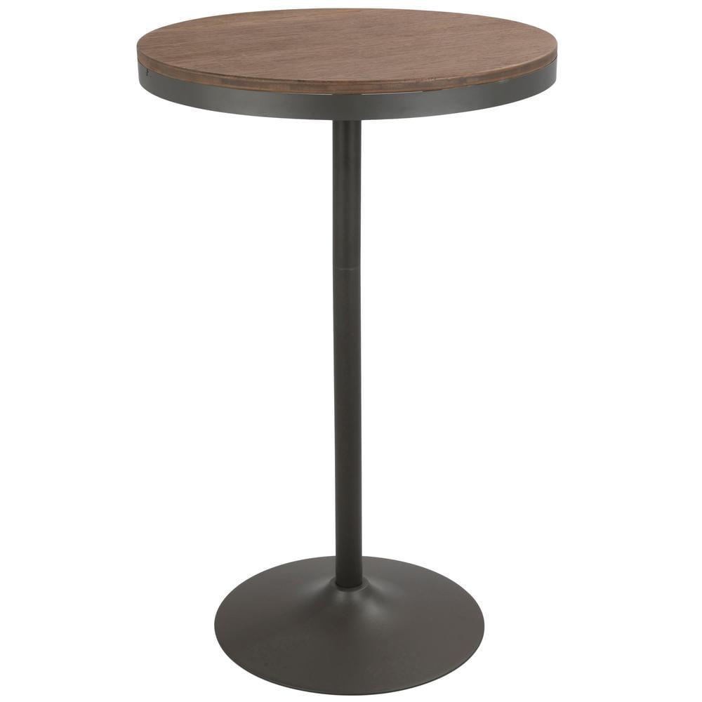 Dakota Industrial Adjustable Bar Dining Table Set Gray/Brown - LumiSource