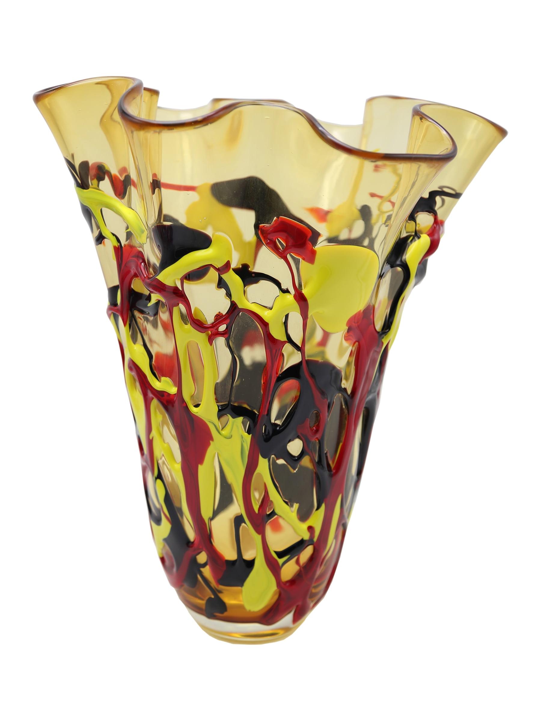 Senisa Hand Blown Multicolor Glass Decorative Vase