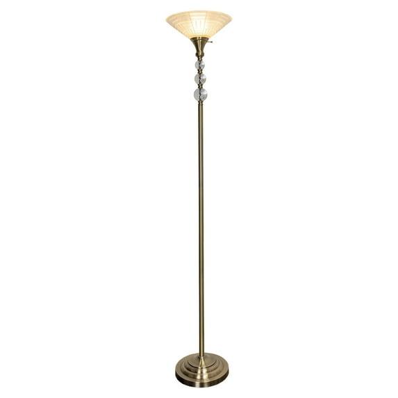 Dale Tiffany Alaris Orb Art Glass Antique Brass Torchiere Floor Lamp