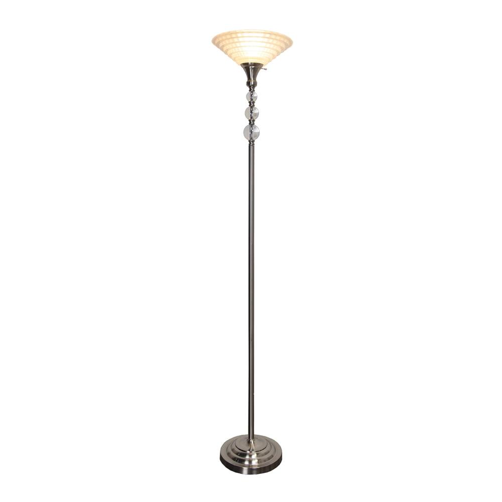Dale Tiffany Alaris Orb Art Glass Polished Nickel Torchiere Floor Lamp