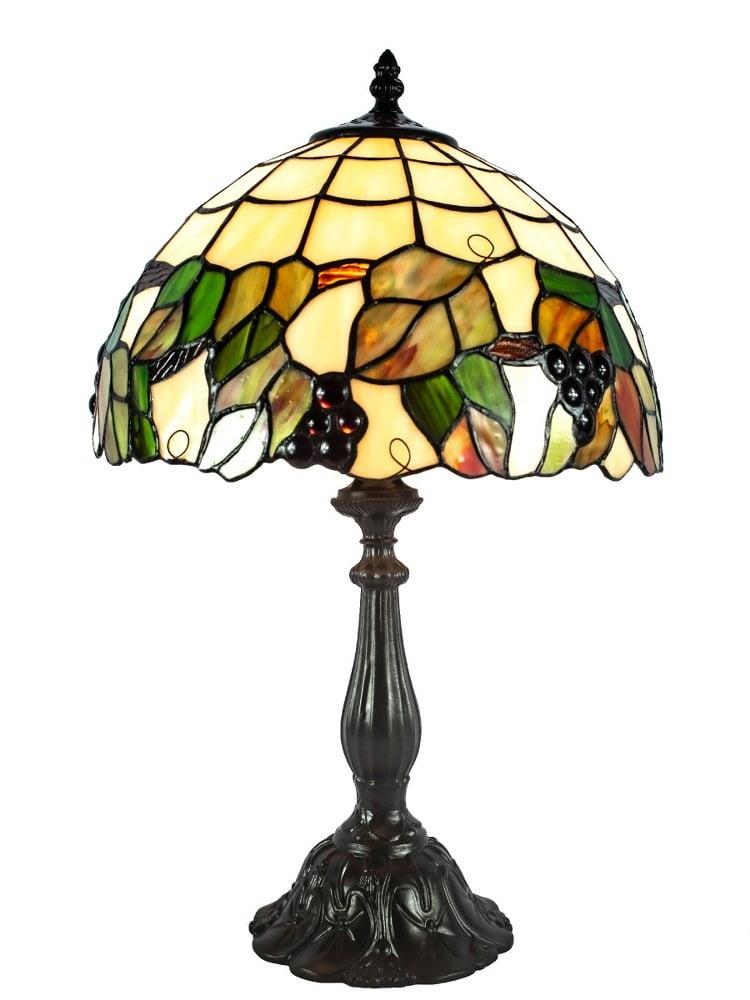 Dale Tiffany Geometric Resin & Art Glass Table Lamp in Dark Coffee/Green