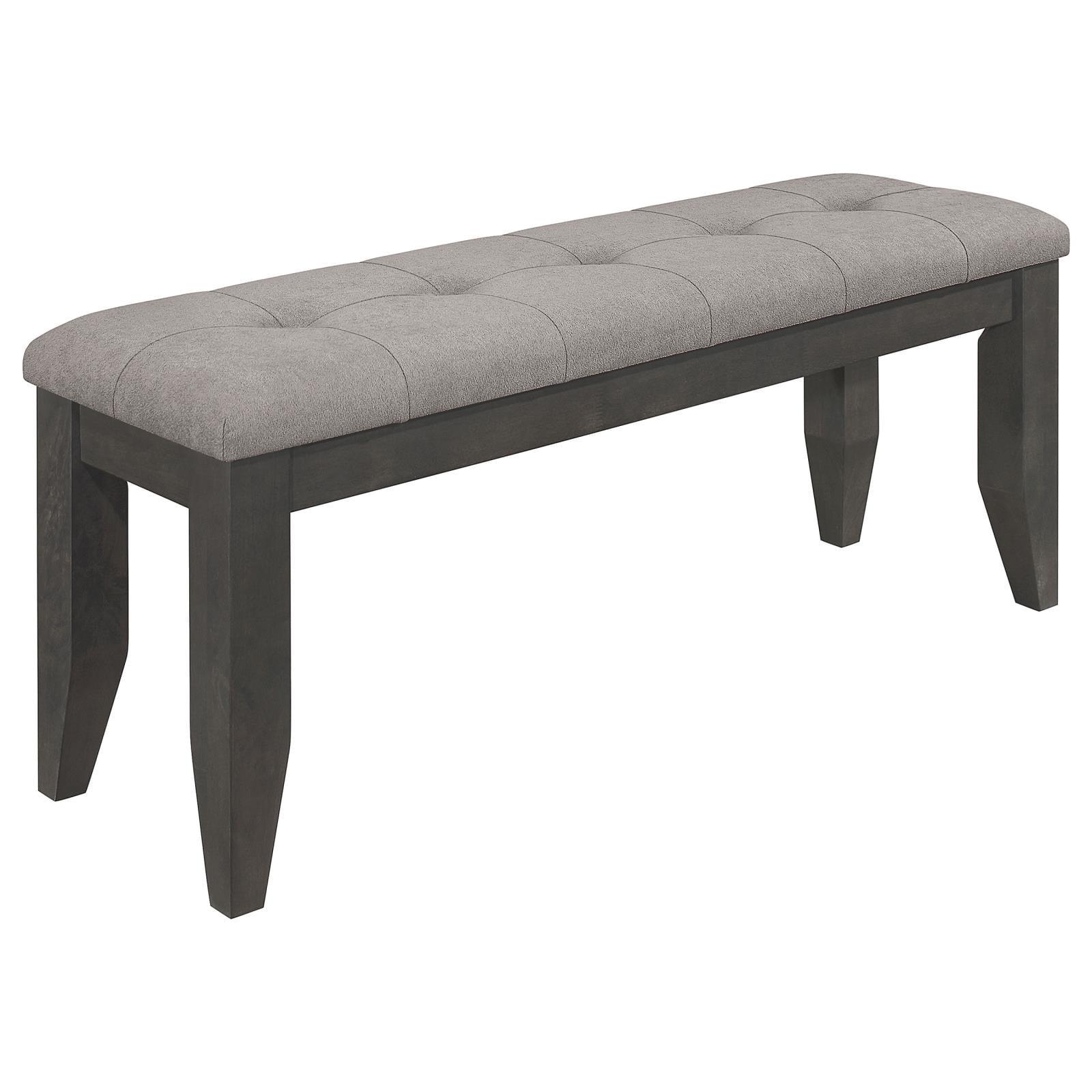 Gray Transitional Wood Bench with Padded Cushion, 47"