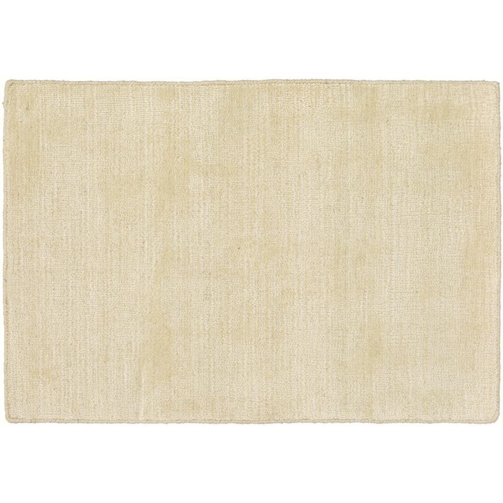 Ivory Tufted Wool and Viscose 2' x 3' Area Rug