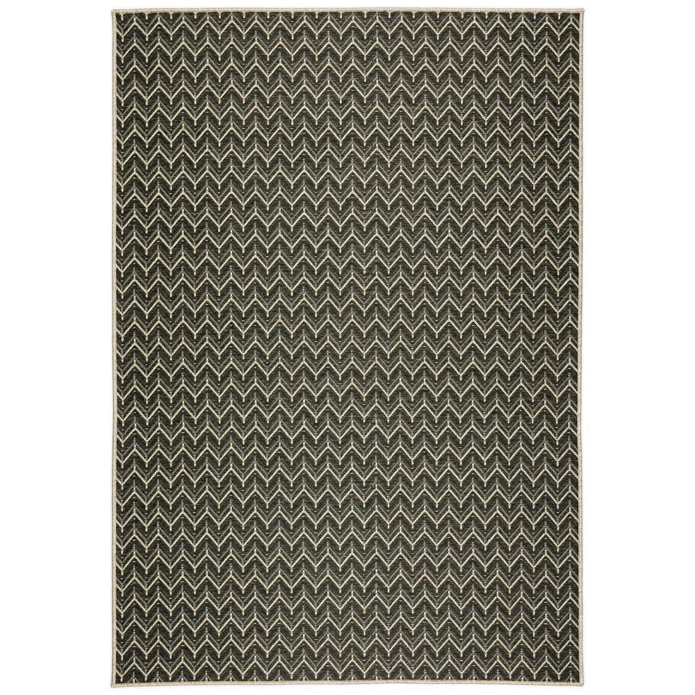 Charcoal Gray Geometric Flat Woven 8' x 10' Area Rug