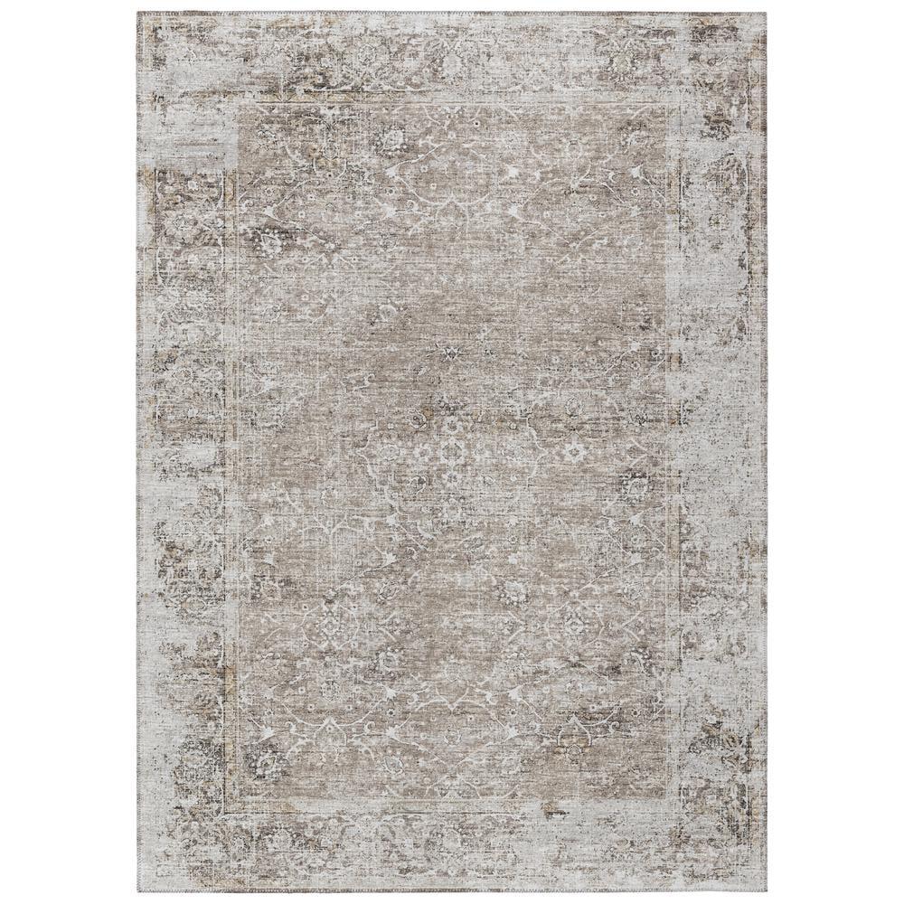 Taupe Chenille-Wool Blend Ultra-Soft Rectangular 3' x 5' Rug