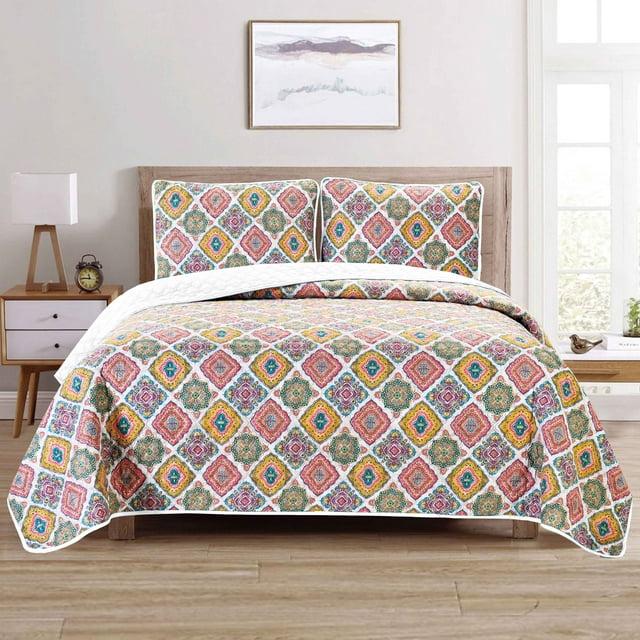 Bed Bath Fashions Dan River Reversible Printed Quilt Set (3 Piece) | Wayfair
