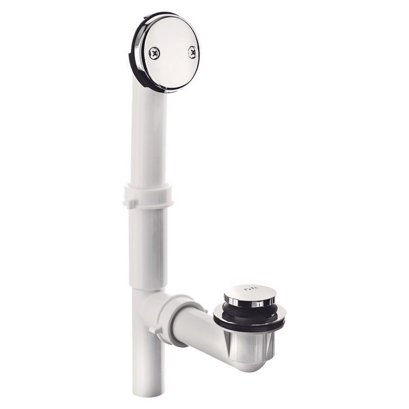 Chrome Plastic Tub and Shower Drain Kit with Touch-Toe Stopper