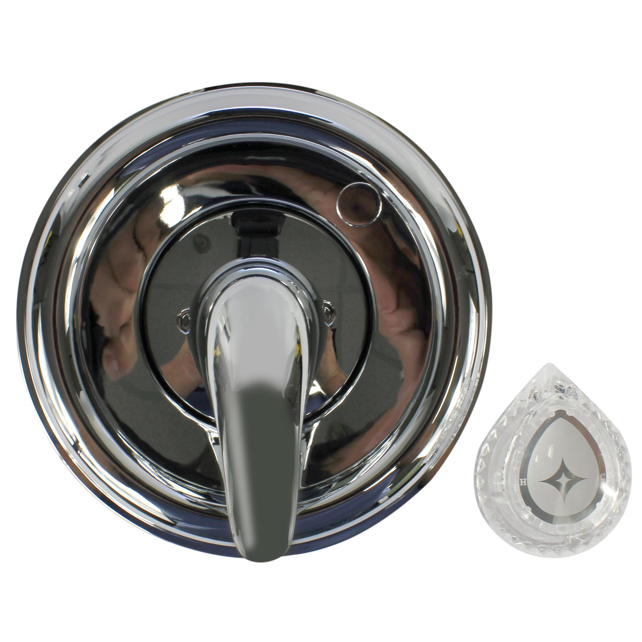 Chrome Wall-Mounted Tub and Shower Trim Kit with Acrylic Handle