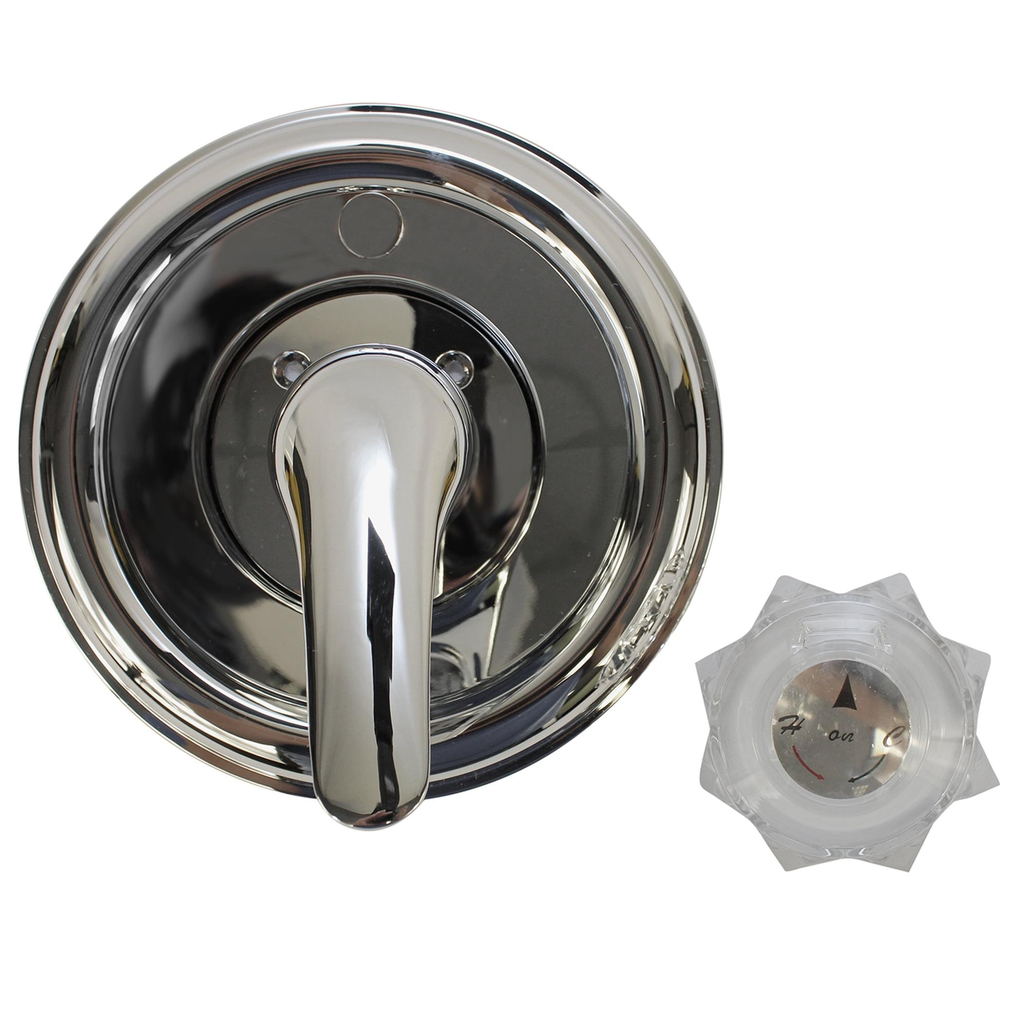 Chrome Wall-Mounted Tub/Shower Trim Kit with Lever Handle