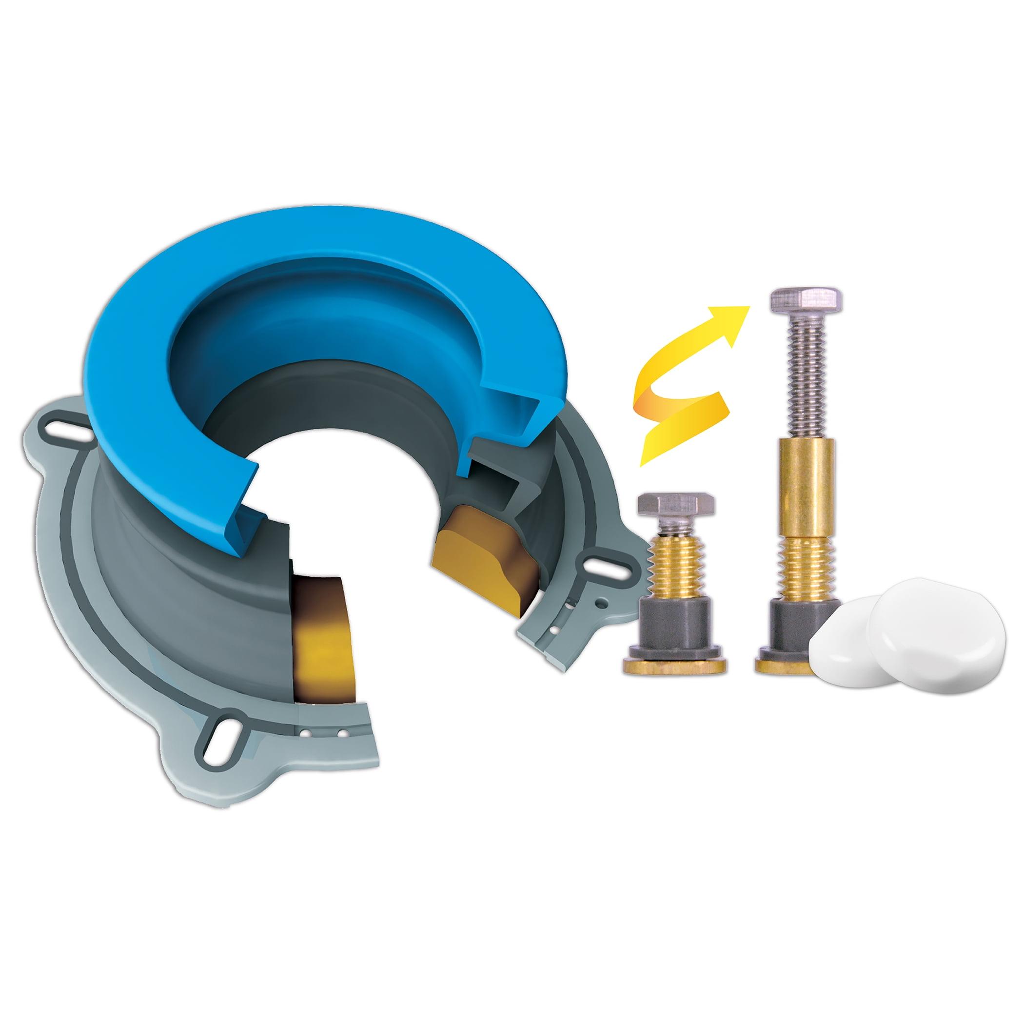 Universal Blue and Gray Toilet Installation Kit with Wax Ring