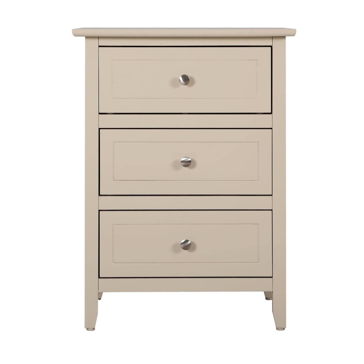 Daniel 3-Drawer Beige Nightstand (25"H x 15"W x 19"D)