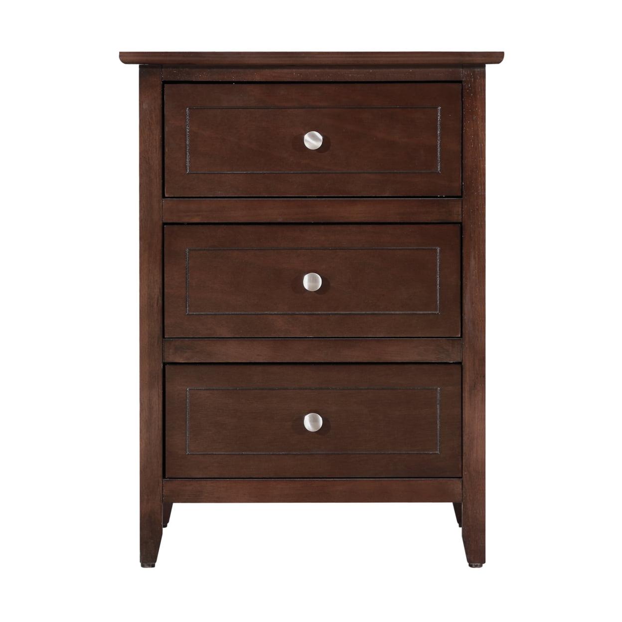 Passion Furniture Daniel 3-Drawer Nightstand (25 in. H x 19 in. W x 15 in. D)