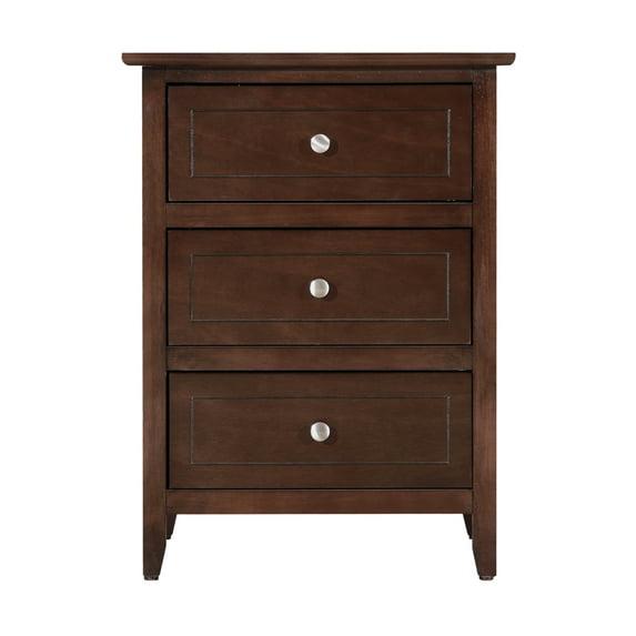 Passion Furniture Daniel 3-Drawer Cappuccino Nightstand (25 in. H x 19 in. W x 15 in. D)