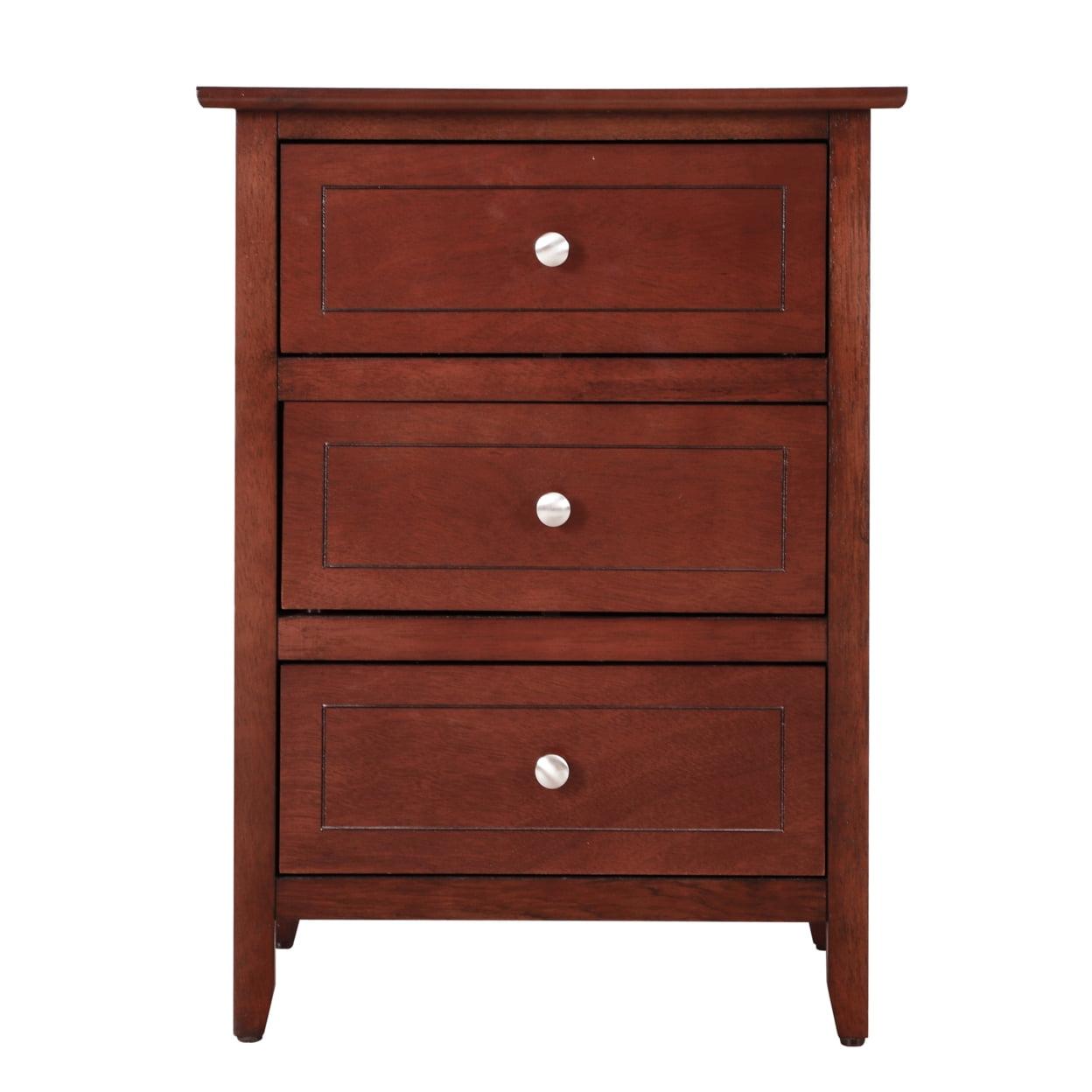 Passion Furniture Daniel 3-Drawer Nightstand (25 in. H x 19 in. W x 15 in. D)