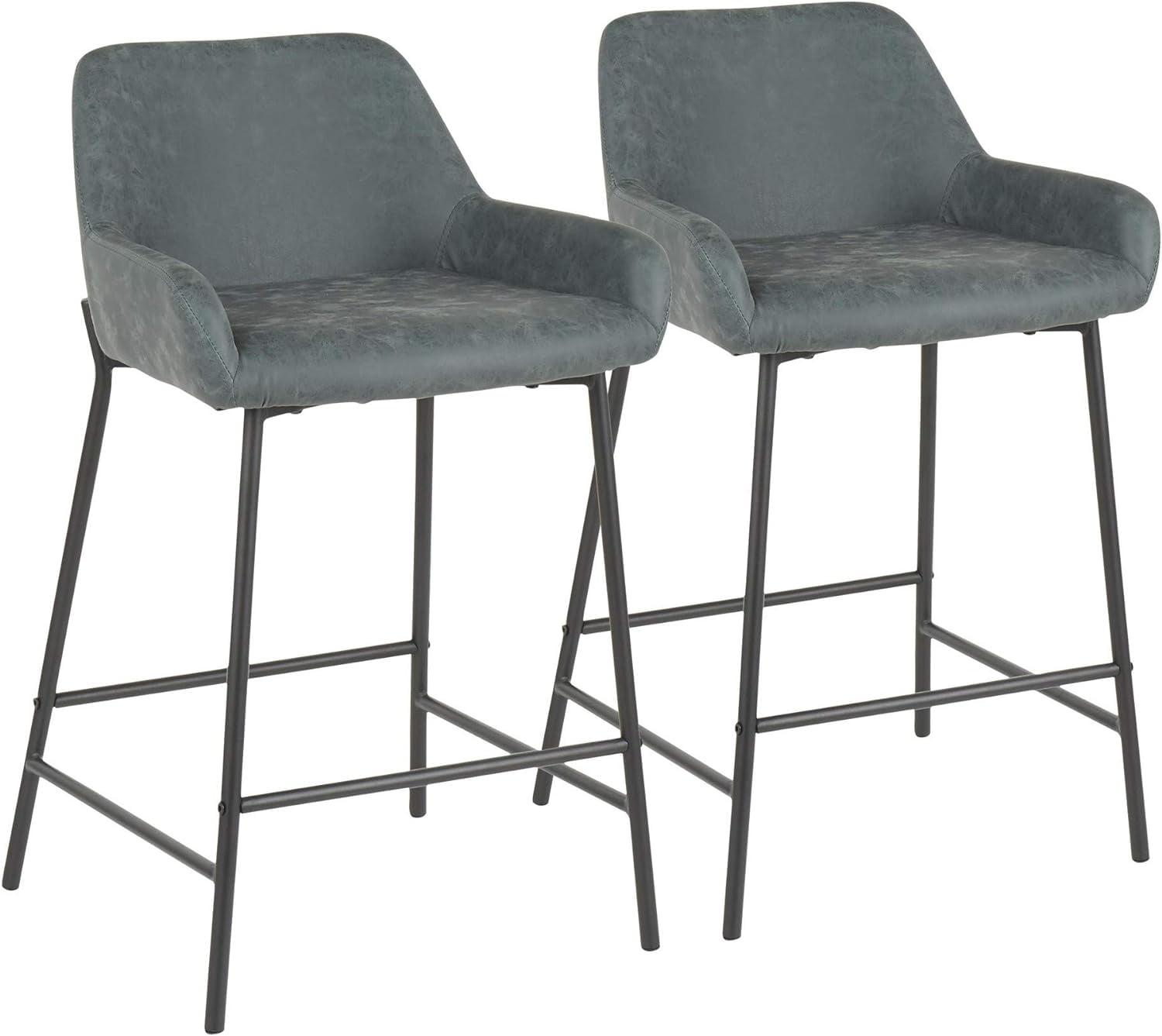 Set of 2 Daniella Industrial Counter Height Barstools - LumiSource