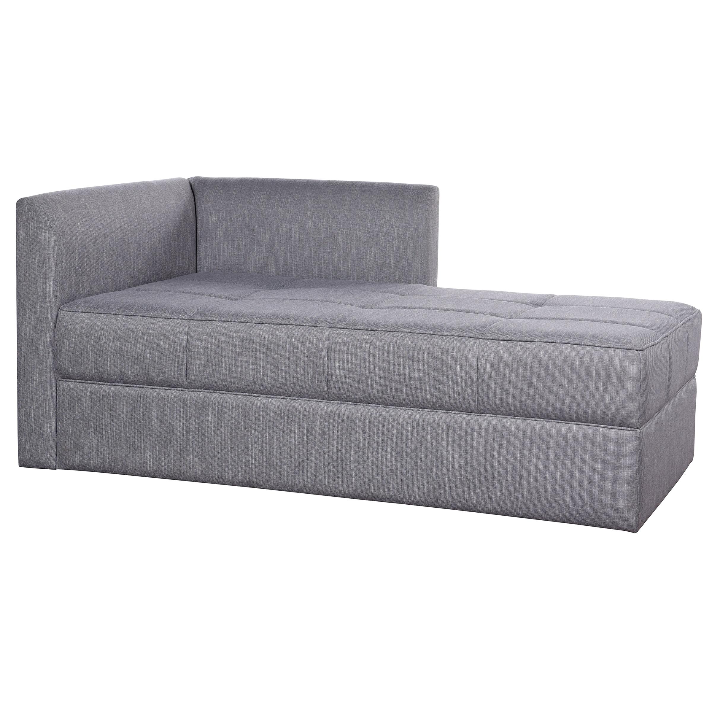 Quilted Comfort Gray Linen 65" Chaise Lounger