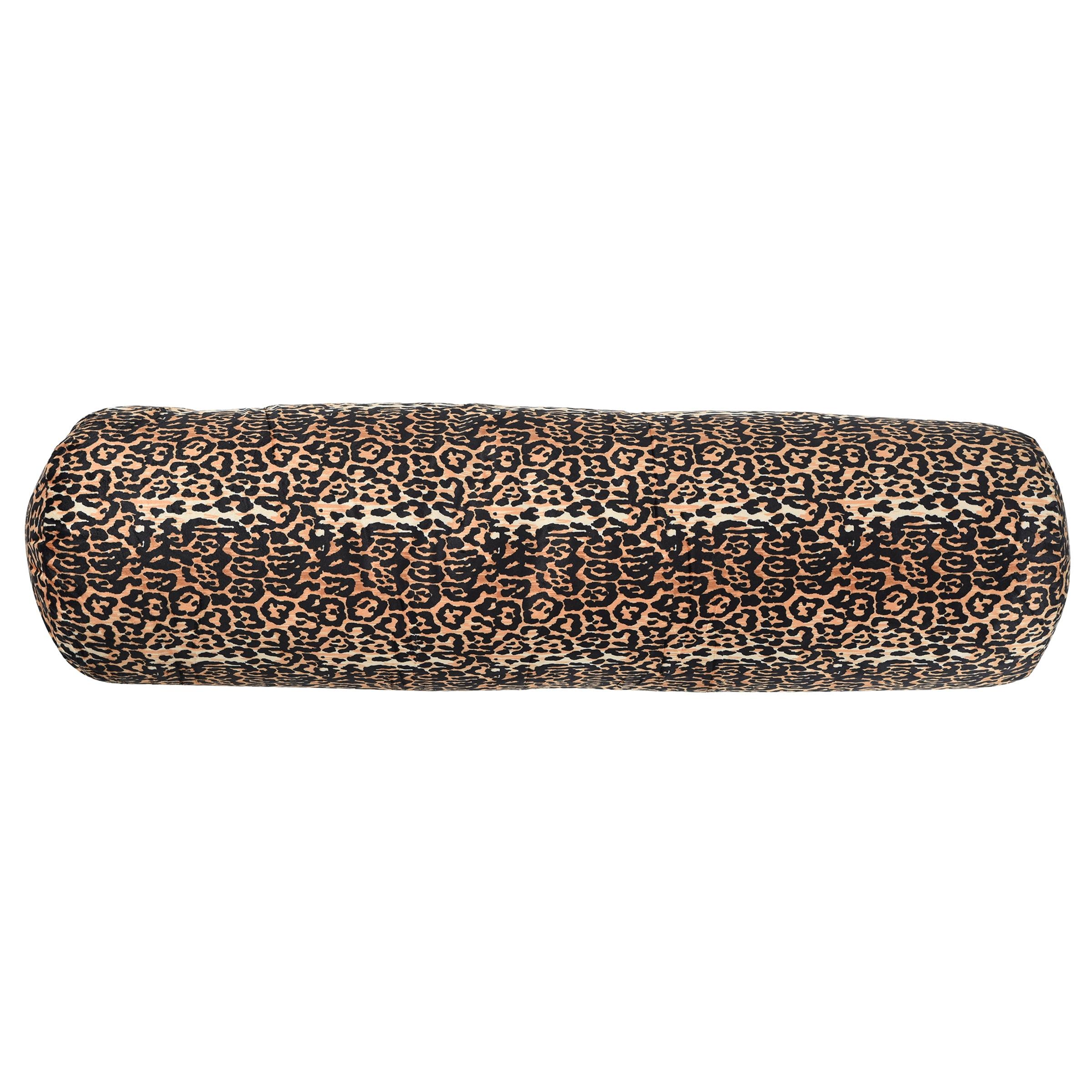 Dann Foley Brown Cheetah Print Cylindrical Cushion