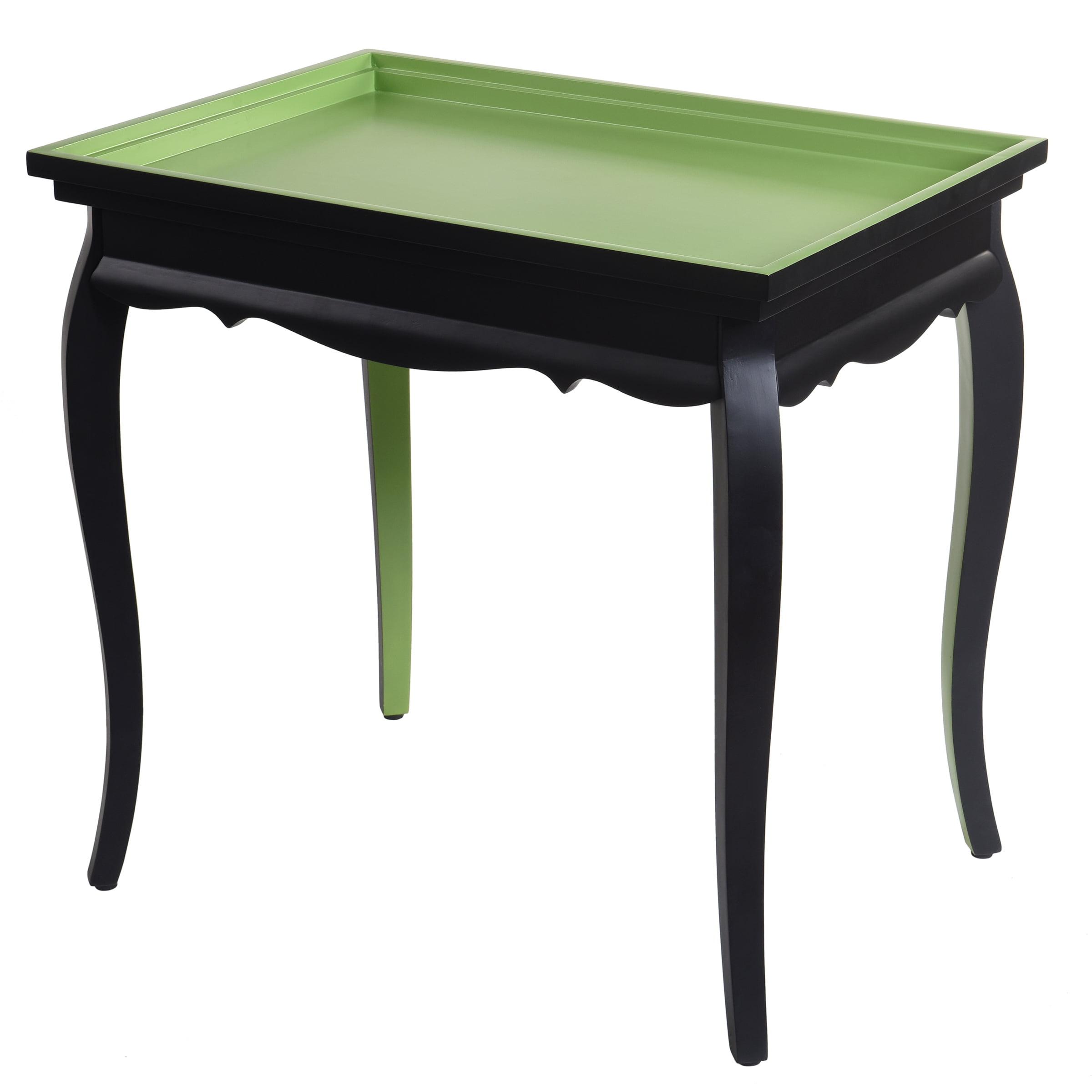 Dann Foley Black and Lime Green Wood End Table